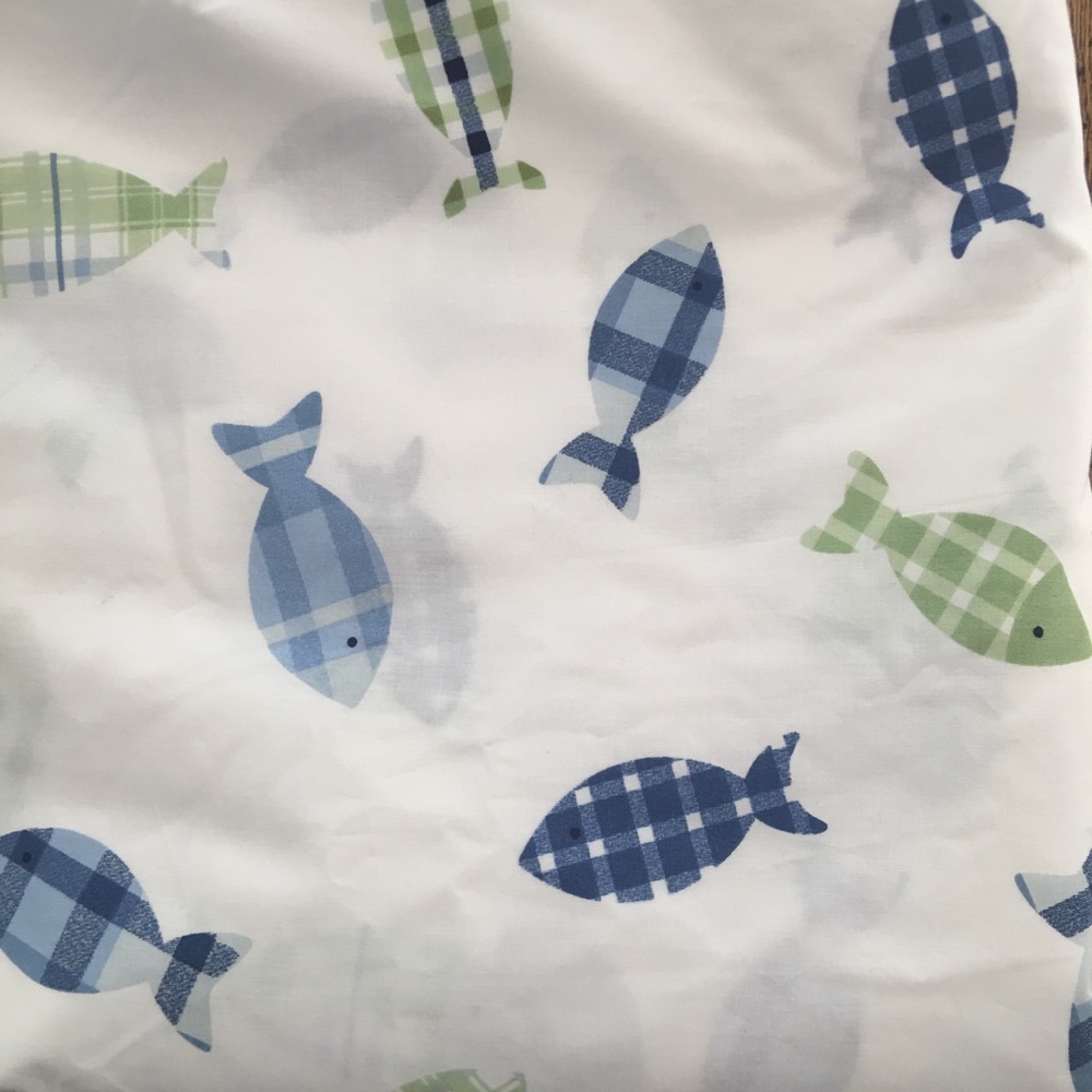 POTTERY BARN KIDS Madras Fish Duvet Cover and Pillow Case